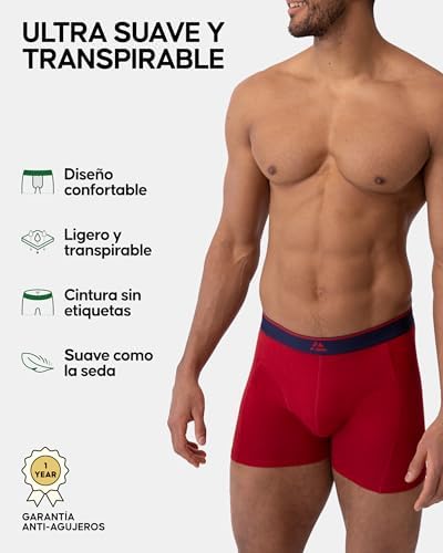 Calzoncillos Hombre Boxer de Bambú, con o Sin Bragueta, Suaves y Elásticos, 3 o 10 Pack