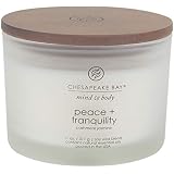 Chesapeake Bay Candle Scented Candle Peace + Tranquility (cashmere jasmine) 3-Wick Coffee Table Jar