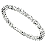 Stackable Eternity Ring Cubic Sterling Silver 925 (Sizes 3-15)