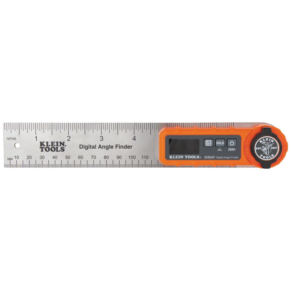 KLEIN TOOLS 935DAF Digital Angle Finder, Precision Measurements, Miter Saw Protractor Angle Calculation and Portable Design