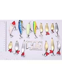BlueNet 129 piezas de plástico, Set con señuelos para pesca incluye señuelos,Rana Cebos, señuelos Señuelos Popper duro, maraquero, trucha salmón de graves y más