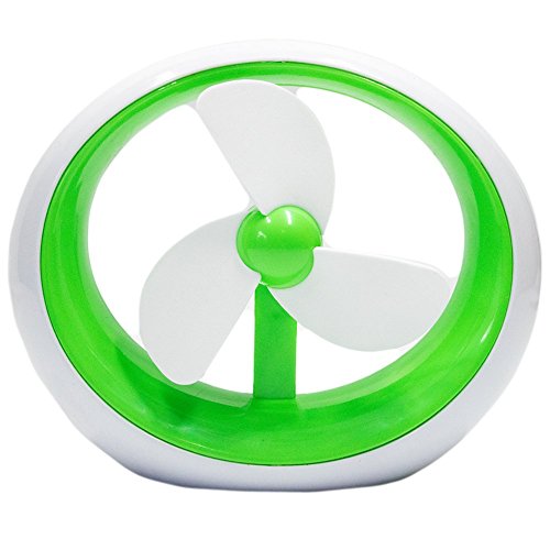 TukTek Green USB Desk Fan with Soft Foam Blades Personal Computer Accessory Mini USB Desk Fan for Home & Office (Green)