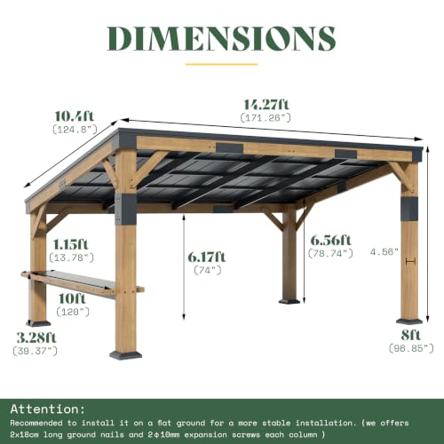 AMERLIFE 10x14 Grill Gazebo Review: Wood Frame BBQ Pavilion with Steel Roof image 29