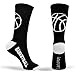 ChalkTalkSPORTS Basketball Performance Crew Socks - Basketball Silhouette Design - Black/White - Mid-Calf Socks - Adult