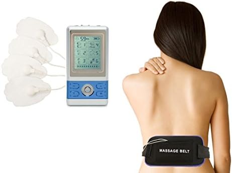 Best Portable Back Acupressure Electrotherapy 6 Modes Massager Machine+Sciatica Support Back Belt for Lumbar Pain Relief and Support (Blue) BM6GL HealthmateForever LIFETIME WARRANTY FDA CLEARED