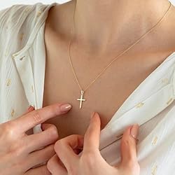 ASCOMY Cross Necklace for Women | 14K Gold Plated