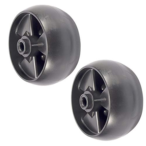 Set of 2, Deck Wheels Replace 734-04155, Bolt Replaces 938-3056 Plus Locknuts. MTD, Cub Cadet, Troy Bilt, White