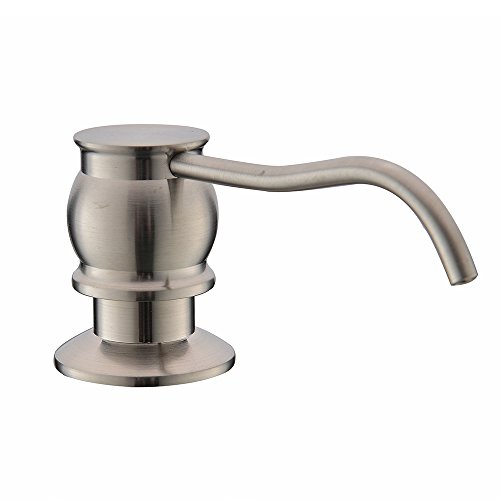 VCCUCINE Antique Country Deck Mount Brushed Nickel Kitchen Sink Granite Countertop Hand Pump Replacement Soap Dispenser, Stainless Steel Liquid Dish Dispenser