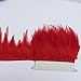 Shekyeon 2yards Rooster Hackle Feather Trim Fringe for DIY Clothing Craft Dress Decoration(red)