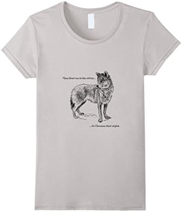Womens Thrown to the wolves alpha wolf pack shirt XL Silver