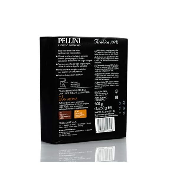 Pellini Espresso Gusto Bar Nr. 3 Gran Aroma Gemahlen für Espressomaschine 500 g – Bild 5