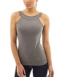 Zeagoo Women's Round Neck Halter Sleeveless Sexy Blouse Stretch Tank Tops