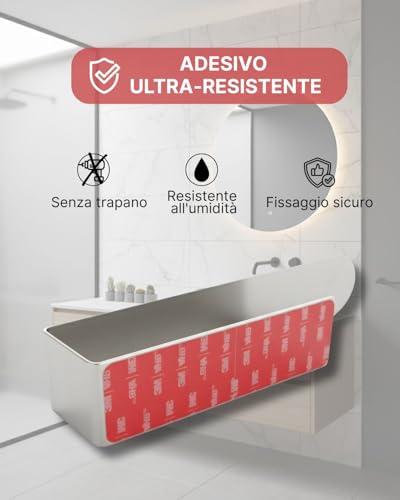 HOLESS - Bathroom Towel Holder - Stainless Steel - Strong 3M Adhesive - No Drilling - Easy to Install - Supports Up to 5 kg - Length 23 cm