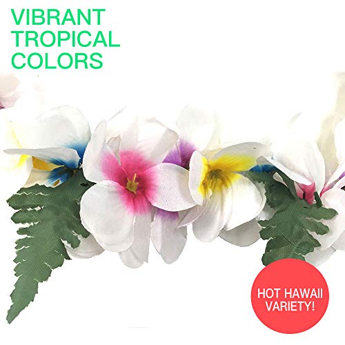 BOSHENG Hawaiian Plumeria Flower Leis Necklaces for Party Event,Christmas Decoration
