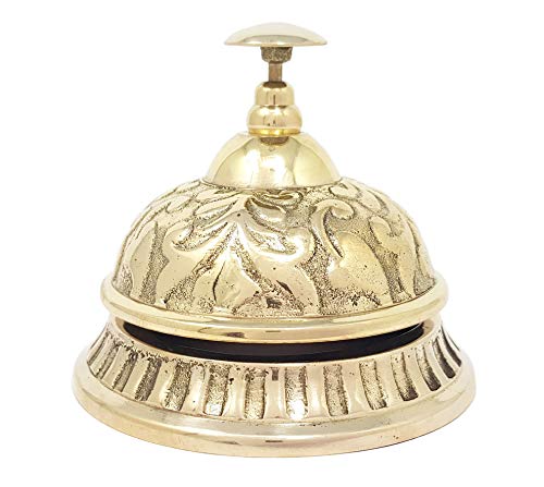 Brass Nautical - Desk Bell Table Bells Call Bell Reception Bell (3.5 inches, Polished Brass)