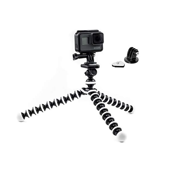 Digicharge Octopus 10'' Stativ Tripod für GoPro Hero13 Hero12 Hero Max/DJI Osmo Action 5 4 / Insta360 One/Akaso Apexcam Gookam Fitfort Garmin VIRB Apeman Camkong Action Kamera Sport-Camcorder – Bild 3