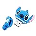 PORTWORLD 32GB USB 3.0 Flash Drive Memory Stick with Keychain Cute Cartoon Stitch Blue