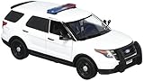 Motormax 1:24 White 2015 Ford Interceptor Unmarked Police Car with Light Bar, White
