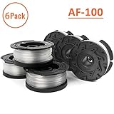 X Home AF-100 Weed Eater Spools Compatible with Black Decker GH900 GH600 LST522 LCC140 String Trimmer Replacement Spool Refills 30ft 0.065" Auto-Feed Single Lines Edger Parts Grass Trimmers (6 pcs)