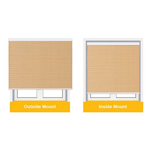 Honeycomb Blinds Cordless Light Filtering Single Cell Window Shades Blinds for Home Office 35 x 64 inch, Beige