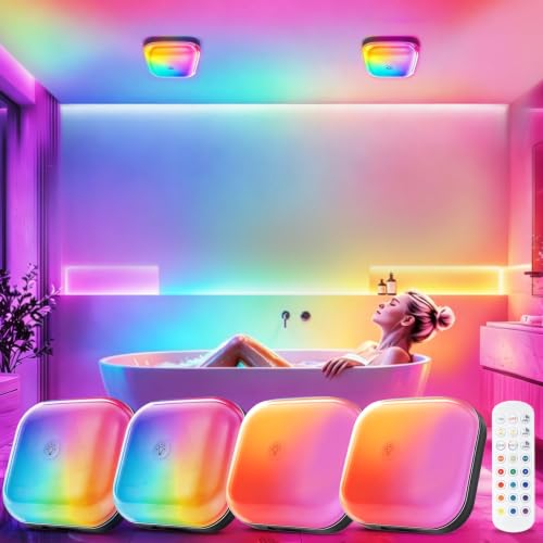4Pack IP65 Waterproof Shower Light Rechargeable