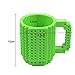 Brick Mugs [Updated Version] Fubarbar 12 oz Coffee Cups Funny Tea Mug Beverage Cup Built-on Building Bricks enjoy Creative Time (Green)