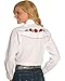 Ely Cattleman Women's Long Sleeve Western Shirt with Red Rose Embroidery, White, L