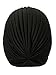 Persun Women Black Turban Hat, Black, One Size