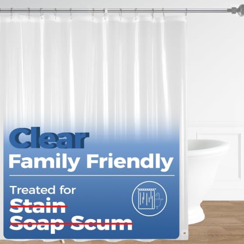 downluxe Shower Curtain Liner, PEVA Plastic Shower Liner with 3 Magnets, 72"