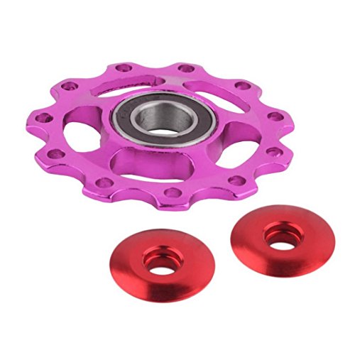 Chartsea 11Tooth MTB Ceramic Bearing Jockey Wheel Pulley Road Bicycle Bike Derailleur (Purple)