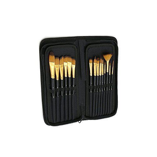 Professional Quality Synthetic and Natural Hair Brushes - Assorted Set - No Shedding or Breaking Perfect for Acrylic Watercolor & Oil Painting (15 Brushes) - Thumbnail 6
