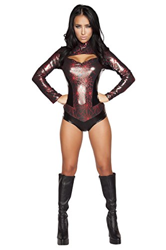 1 Piece Sexy Miss Spiderman Superhero Black Widow Romper Costume