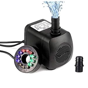 Submersible-Water-Pump-15W-800LH-Fountain-Pump-with-12-Color-LED-Light-for-Fountain-Pool-Garden-Pond-Fish-Tank-Aquarium-WaterWith-Plug Submersible Water Pump, 15W 800L/H Fountain Pump with 12 Color LED Light for Fountain Pool Garden Pond Fish Tank…
