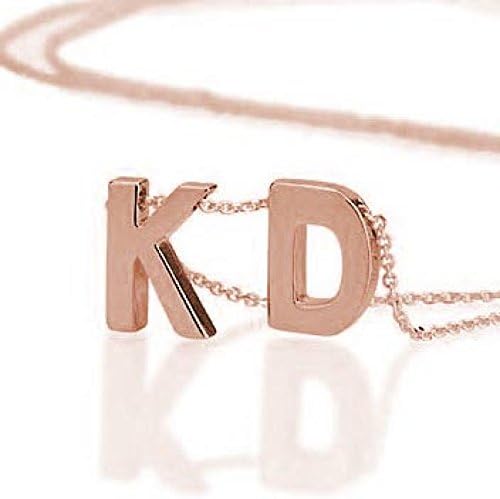 Initial Necklace 18k Rose Gold Plated Personalized Initial Necklace Letter Necklace-Choose 2 Letters