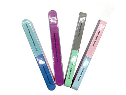 Nail File and Nail Buffer 7 Inches Long 4 Fingernail Files in 1 Professional Care Manicure Tools and Cosmetic Manicure 7 Professional Steps 6 Pack