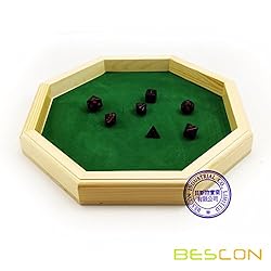 Heavy Duty 12 Inch Octagonal Wooden Dice Tray with