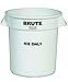 Rubbermaid Commercial Brute Ice-Only Trash Can Container, 10-Gallon, White