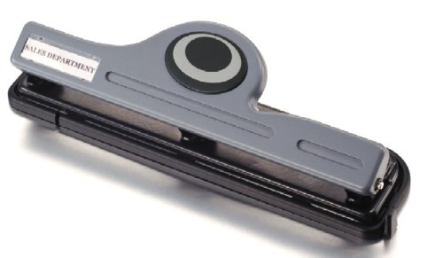 Officemate Contemporary 3-Hole Eco-Punch, 12-Sheet Capacity, Recycled/Antimicrobial, Black/Gray/Green (90131)