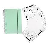 Asery 12Pcs Bullet Journal Stencil Set With Dot Grid Notebook For Journal/Notebook/Diary/Card/Scrapbooking Scrapbook Diy Drawing Template Stencil