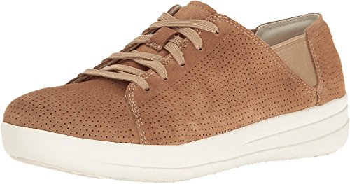 FitFlop Women's F-Sporty Perf Suede Lace-Up Sneakers Soft Brown 07.5