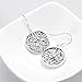 YFN 925 Sterling Silver lucky Irish Celtic Knot Triangle Vintage Dangle Earrings (Ancient silver)
