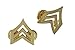 Police Fire EMS Army Collar Brass Pins Insignia Emblem Badges (Assorted Styles) (Sergeant - Gold)