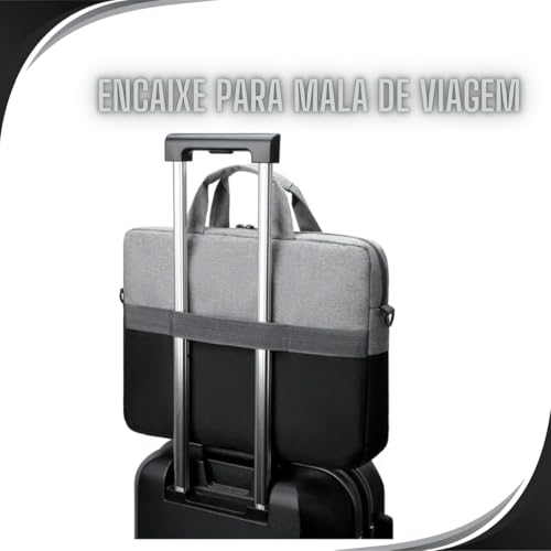 Capa Bolsa Maleta Notebook Com Alça De Ombro Alça De Mão Reforçada Impermeável Divisórias Case Note Bag Estojo Pasta Organizadora Notebook 16 Polegadas 2 Bolsos Externo Faculdade Escola Trabalho