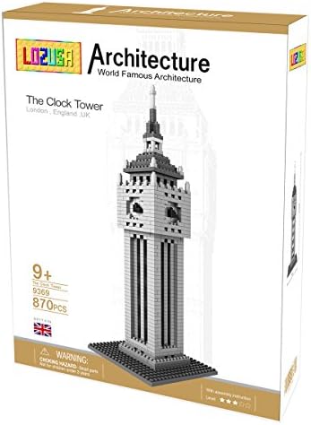 LOZUSA The Clock Tower 870 PCS Diamond Block Micro Blocks Architecture Construction Model, Micro-Sized Building Set Parent-Child Games Building Blocks Children's Educational Toys