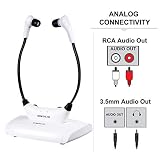 SIMOLIO Wireless TV Headsets, TV Hearing Devices, Hearing Assistance TV Listening Headphones System for Seniors, in-Ear Wireless TV Headphone with Extra Soft Earbuds, TV Sound Amplifier (SM-823)
