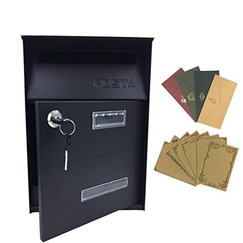 Yahead Outdoor Mailbox with Lock Retro Vintage European Aluminum Wall