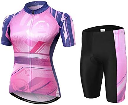 女性用サイクリングジャージセットバイクジャージ自転車夏通気性半袖スーツ Teamdriven Us