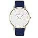 WRISTOLOGY Stella Womens Watch Roman Numerals Gold Boyfriend Ladies Navy Blue Leather Strap Band