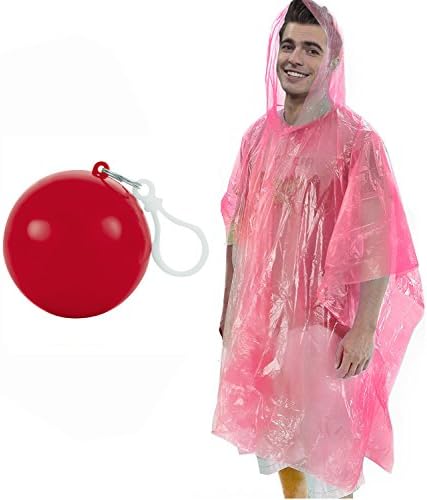 GREAT KIDS GIFT!! Emergency Hooded Ponchos Packed in a Compact Ball Key-chain! - Unsurpassed Quality - Choose From a Variety of Colors You Like - Poncho and Ball are Same Colors!