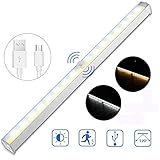 Under Cabinet Light, SOLMORE Wireless Motion Sensor Closet Lights, 32LED Night Light Rechargeable Safe Lights Dual Colors White and Warm White for Wardrobe, Kitchen,Cabinet,Stairway,Hallway,Emergency
